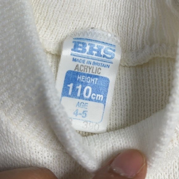𝅺bhs Vintage Off White Knit Sweater 4-5 Years - Picture 3 of 5